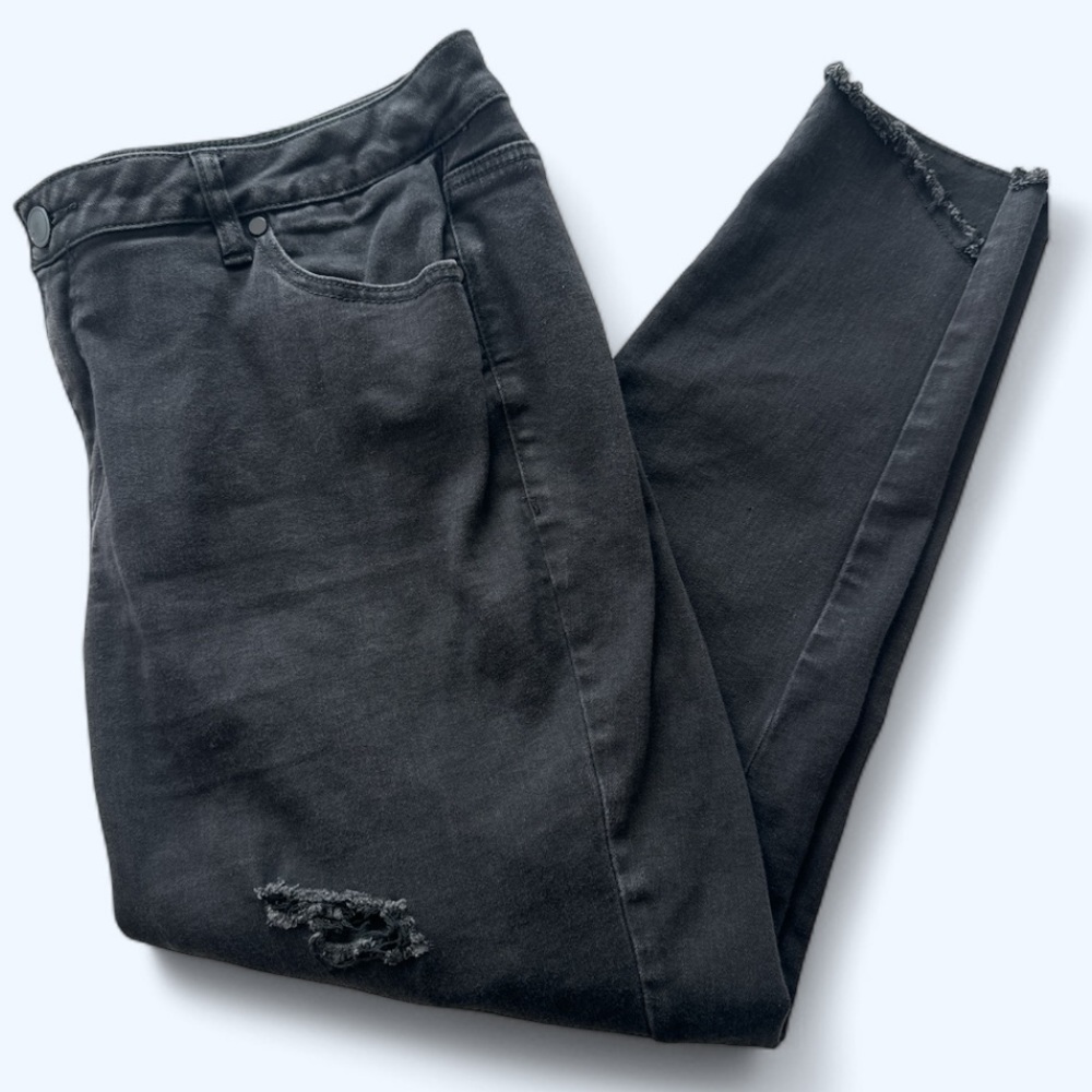 Lane Bryant Plus Size Black Distressed Skinny Jeans